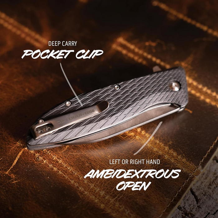 OUTDOOR EDGE Brutus Everyday Carry Pocket Knife - BLACK