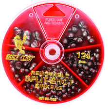 EAGLE CLAW Removable Split-Shot Sinker Dial Pack - 124 PIECES