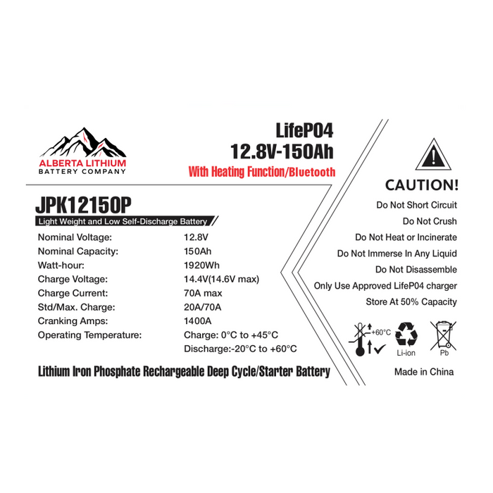 ALBERTA LITHIUM The Beast Starter/Deep Cycle Battery - 13.2V, 150AH, 1400CCA