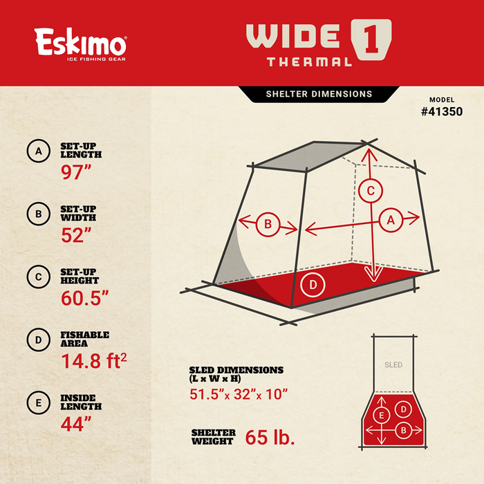 ESKIMO Wide 1 Thermal Sled Shelter
