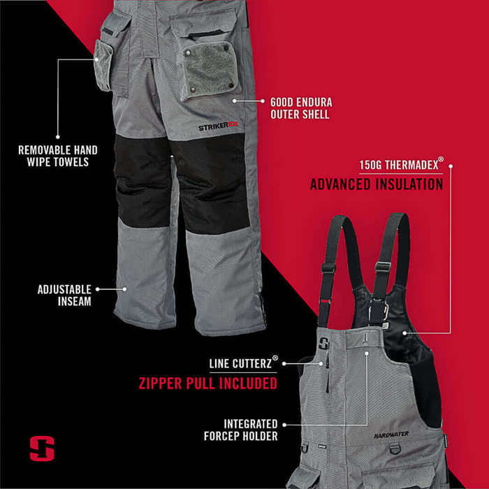 STRIKER Hardwater Bib - GREY/BLACK