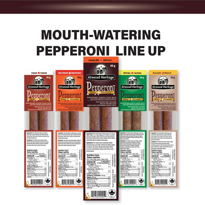 ATWOOD HERITAGE Pepperoni Snack Sticks - SMOKEY BBQ - 2 PACK