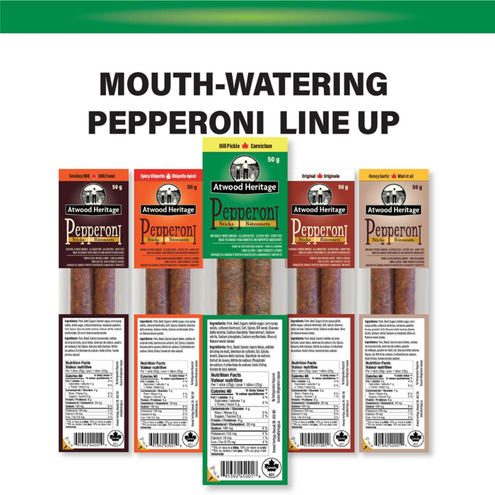ATWOOD HERITAGE Pepperoni Snack Sticks - DILL PICKLE - 2 PACK