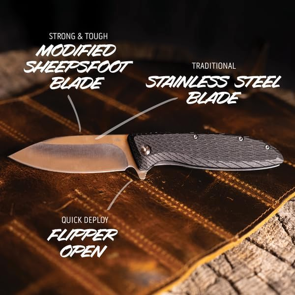 OUTDOOR EDGE Brutus Everyday Carry Pocket Knife - BLACK